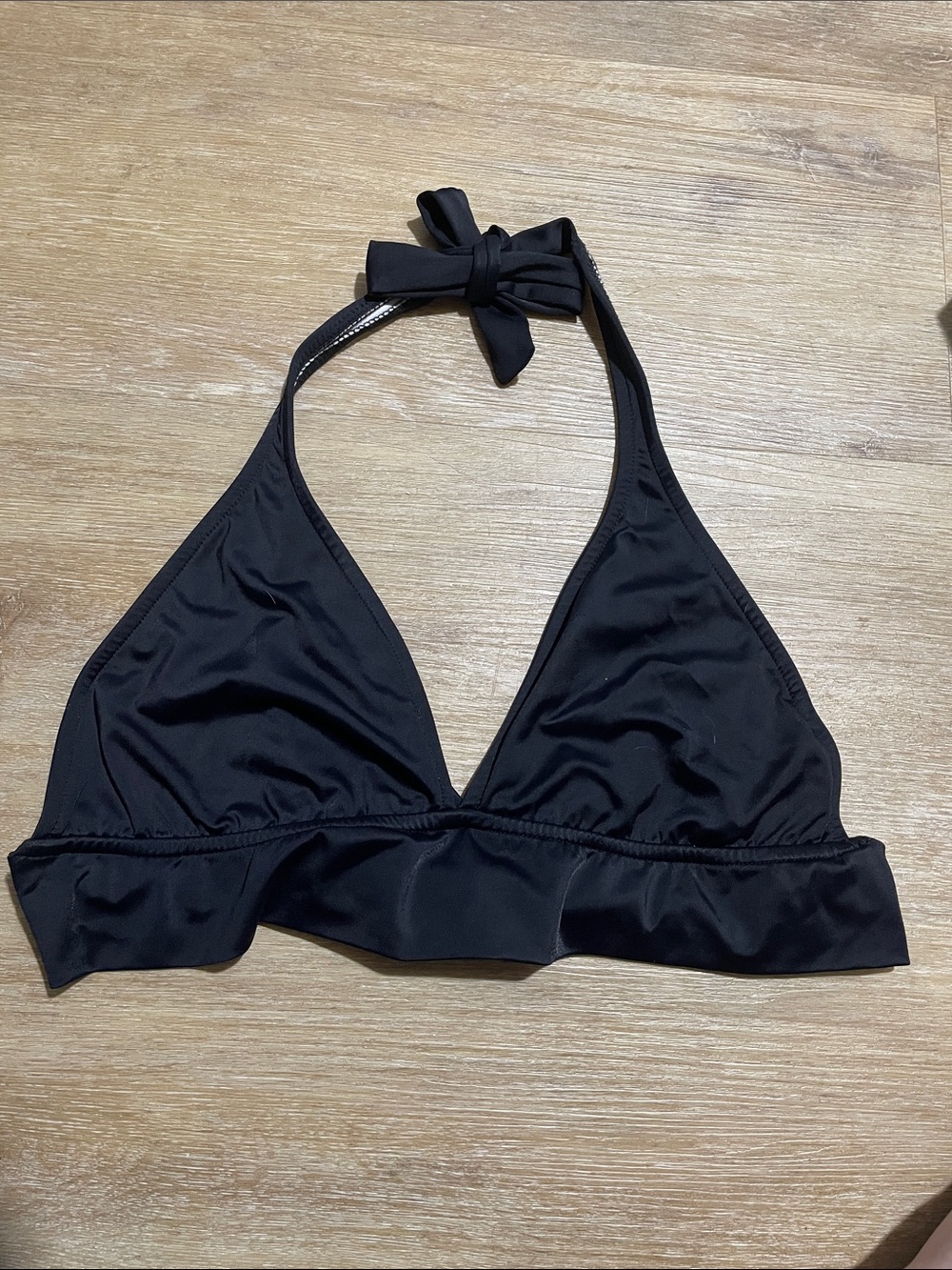 VENUS Black Halter Triangle Bikini Top
